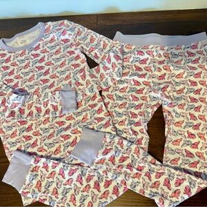 Kids Elephant Pajama Set - Pink and White